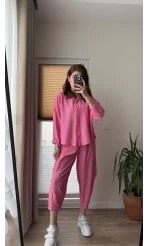 Rüya Gömlek Pantolon Takım Pembe