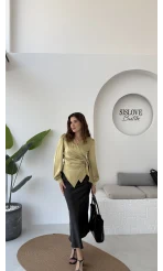 Sadie Midi Saten Etek - Siyah - Kod: 5014