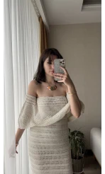 Sahil Elbise Krem Triko