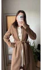 Şaika Camel Rengi Astarlı Kaban