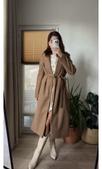 Şaika Camel Rengi Astarlı Kaban