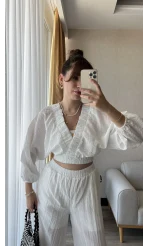 Sakale Beyaz Crop Takım