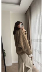 Sakallı Kaşe Tasarım Ceket Kahverengi