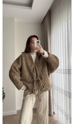 Sakallı Kaşe Tasarım Ceket Kahverengi