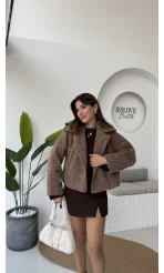 Sakallı Tek Düğmeli Ceket - Kahve