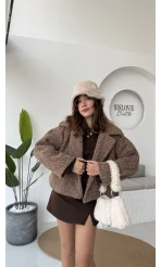 Sakallı Tek Düğmeli Ceket - Kahve