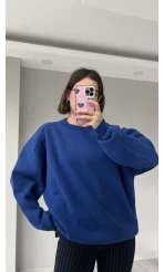 SAKS Mavisi Oversize Şardonlu Sweat