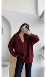 Salaş Hırka Bordo Kod: 9043