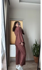 Sarah Önden Klipsli Ceket Takım - Kiremit