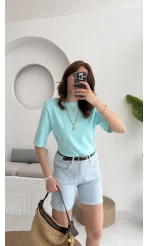 Şehir Boy Kot Şort Mavi