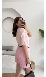 Şehir Boy Kot Şort Pembe