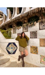 Selani Bisiklet Yaka Örgü Kazak - Haki - Kod: 4519