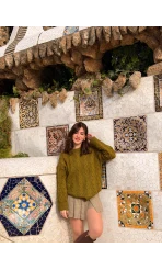 Selani Bisiklet Yaka Örgü Kazak - Haki - Kod: 4519