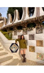 Selani Bisiklet Yaka Örgü Kazak - Haki - Kod: 4519