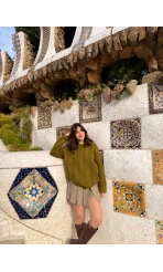 Selani Bisiklet Yaka Örgü Kazak - Haki - Kod: 4519