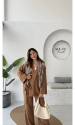Serena Süet Takım - Camel - Kod: 6023