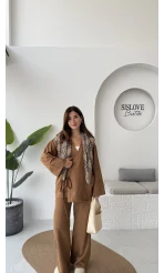 Serena Süet Takım - Camel - Kod: 6023