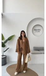 Serena Süet Takım - Camel - Kod: 6023