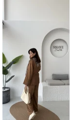 Serena Süet Takım - Camel - Kod: 6023
