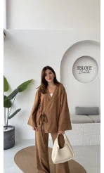 Serena Süet Takım - Camel - Kod: 6023