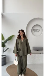 Serena Süet Takım - Haki - Kod: 6023
