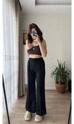 Şeritli Eşofman Pantolon Altı Siyah