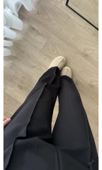 Şeritli Eşofman Pantolon Altı Siyah