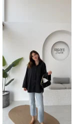 Shay Tek Cepli Uzun Gömlek - Siyah - Kod: 2144