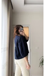 Siana Müslin Kumaş Lacivert Gömlek