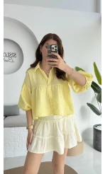 Siana Müslin Kumaş Sarı Gömlek