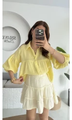 Siana Müslin Kumaş Sarı Gömlek