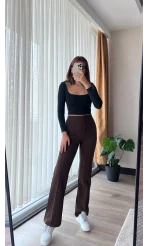Sispanto Acı Kahve Çimalı Pantolon