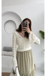 Sister Renkli Hırkalar Kırık Beyaz