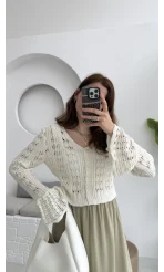 Sister Renkli Hırkalar Kırık Beyaz