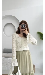 Sister Renkli Hırkalar Kırık Beyaz