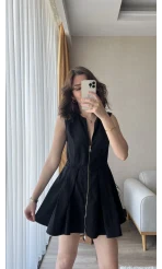 Siyah Fermuarlı Elbise