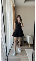 Siyah Fermuarlı Elbise