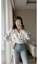 Siyah Kalpli Keten Gömlek