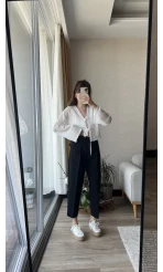 Siyah Kemerli Pantolon