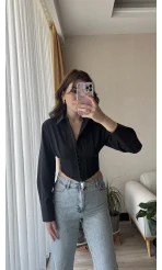 Siyah Korseli Gömlek