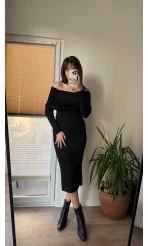 Siyah Madonna Model Etek & Kazak Triko Takım