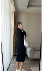 Siyah Triko Elbise
