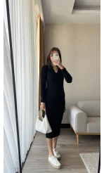 Siyah Triko Elbise