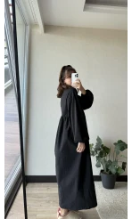 Siyah Uzun Paraşüt Elbise