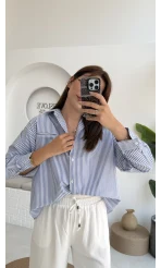 Snw Çizgili Gömlek Mavi