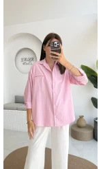 Snw Çizgili Gömlek Pembe