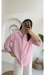 Snw Çizgili Gömlek Pembe
