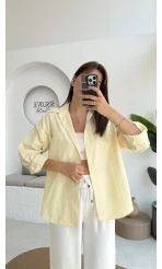 Snw Çizgili Gömlek Sarı