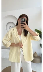 Snw Çizgili Gömlek Sarı