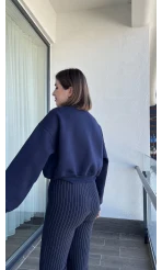 Snw Lacivert 3 İplik Polarlı Sweat